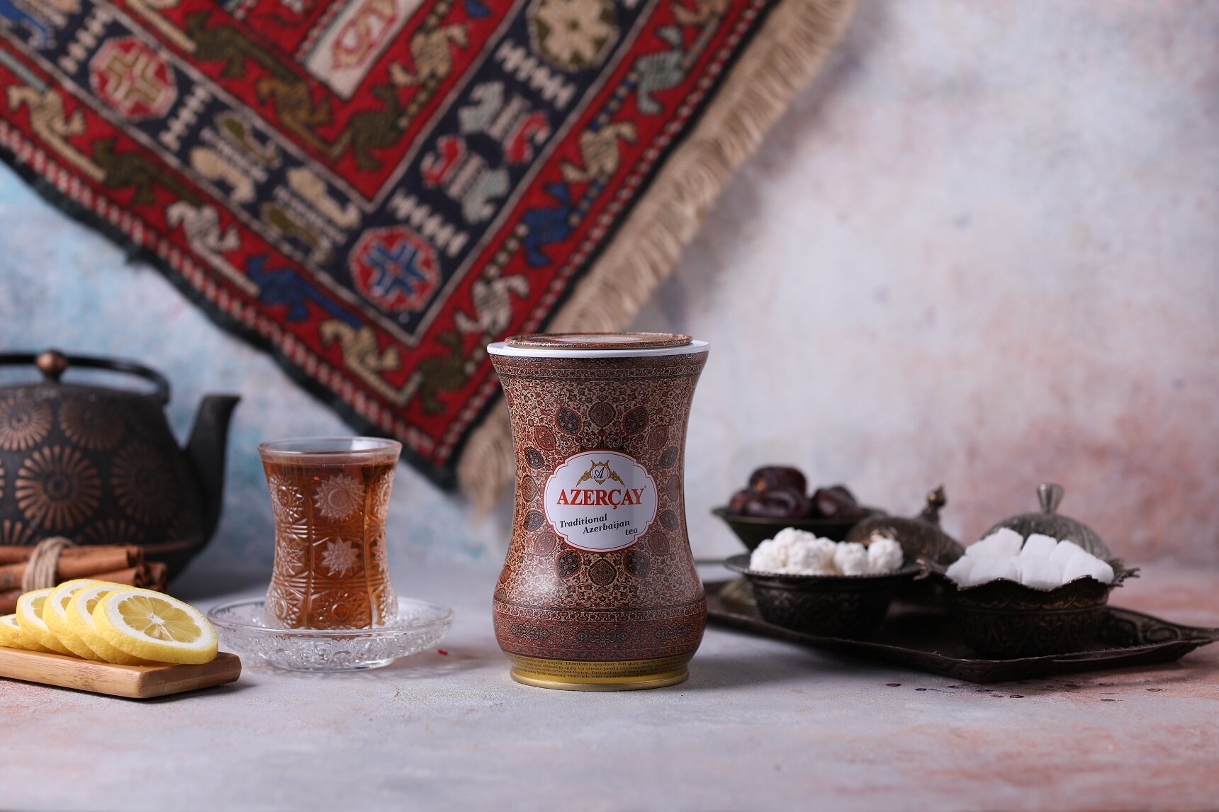 Azercay premium Azerbaijani tea served in traditional armudu glass